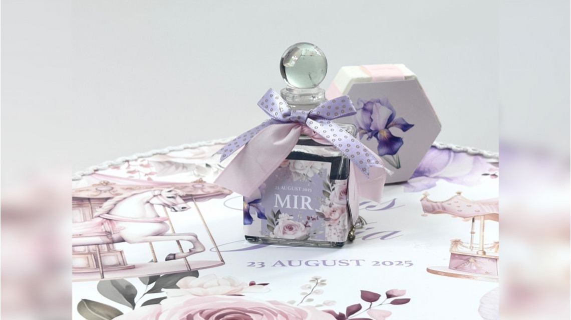 Trusou botez cu carusel și flori de iris în lila și roz prăfuit – „Caruselul Magic” 32
